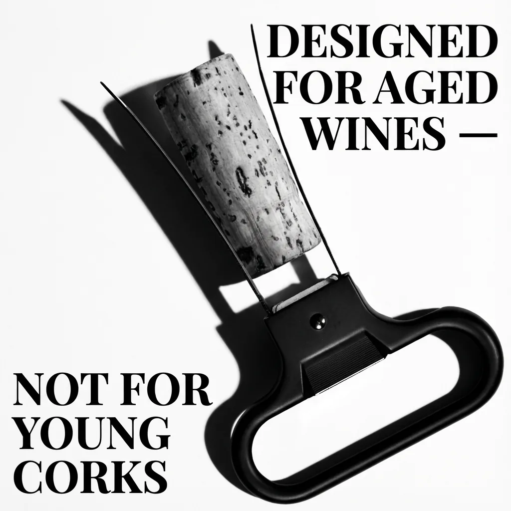 Ah-So wine opener designed for aged wines - two-prong cork puller not for young corks