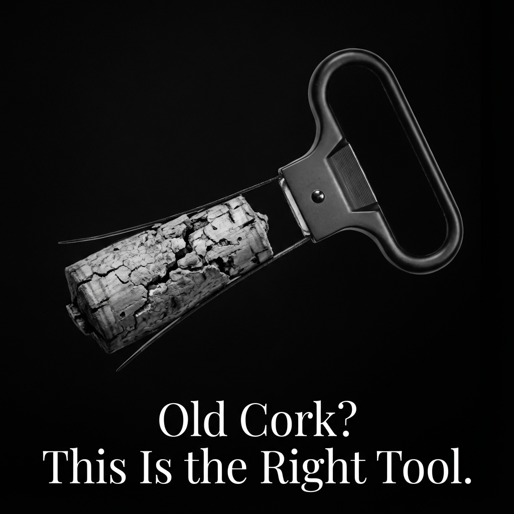 Severely degraded old wine cork showing crumbling and structural failure