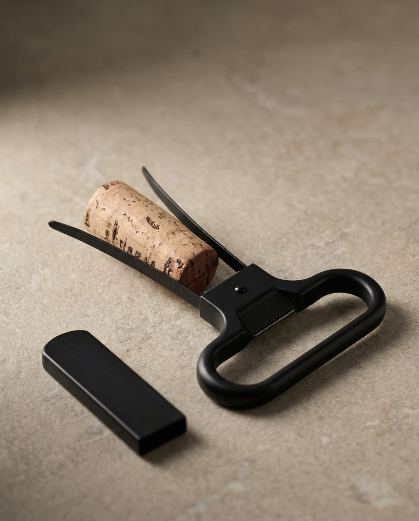 SOMM DIGI Ah-So wine opener stainless steel prongs close-up - precision two-prong cork extractor design